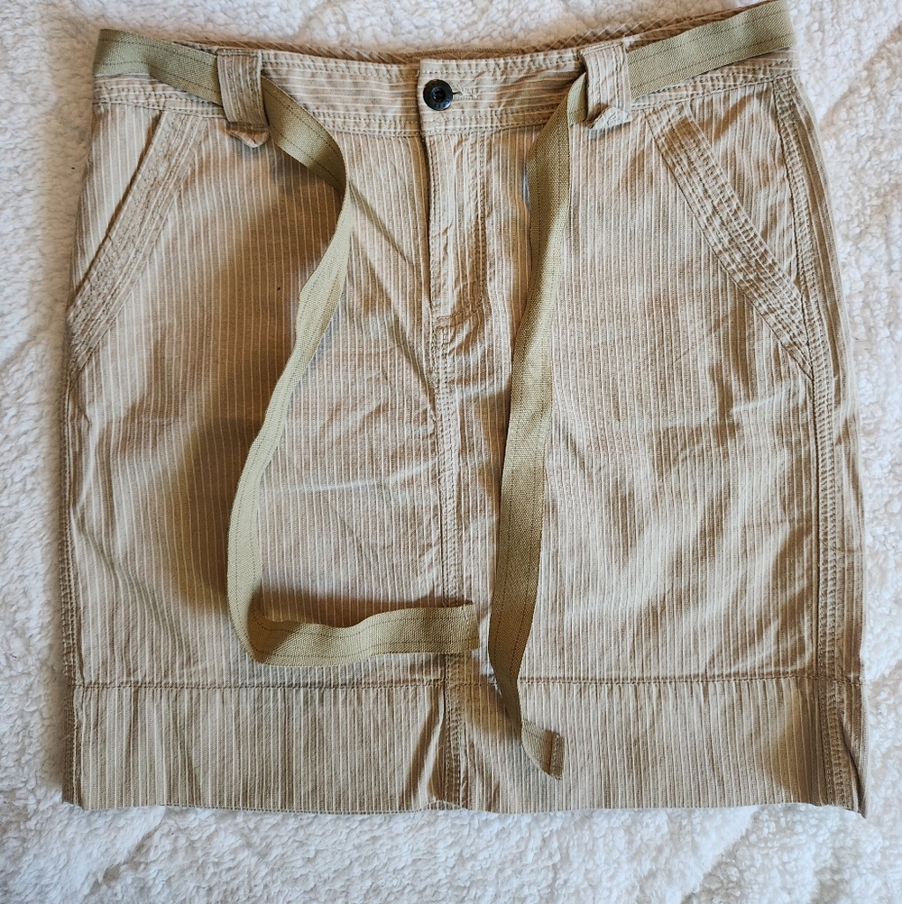 Liz Claiborne Tan Mini Skirt with Waist Tie